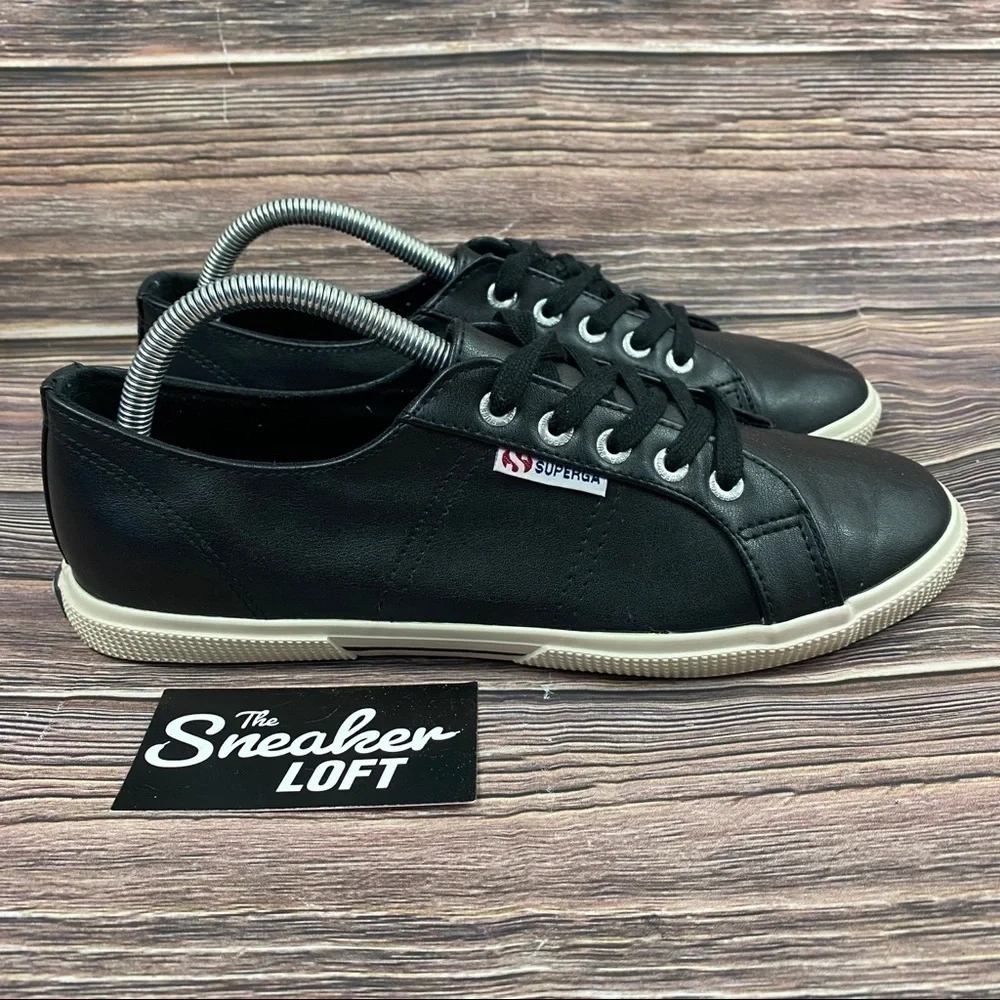 Superga Black Rubber Women's Fashion Sneakers Size 10
